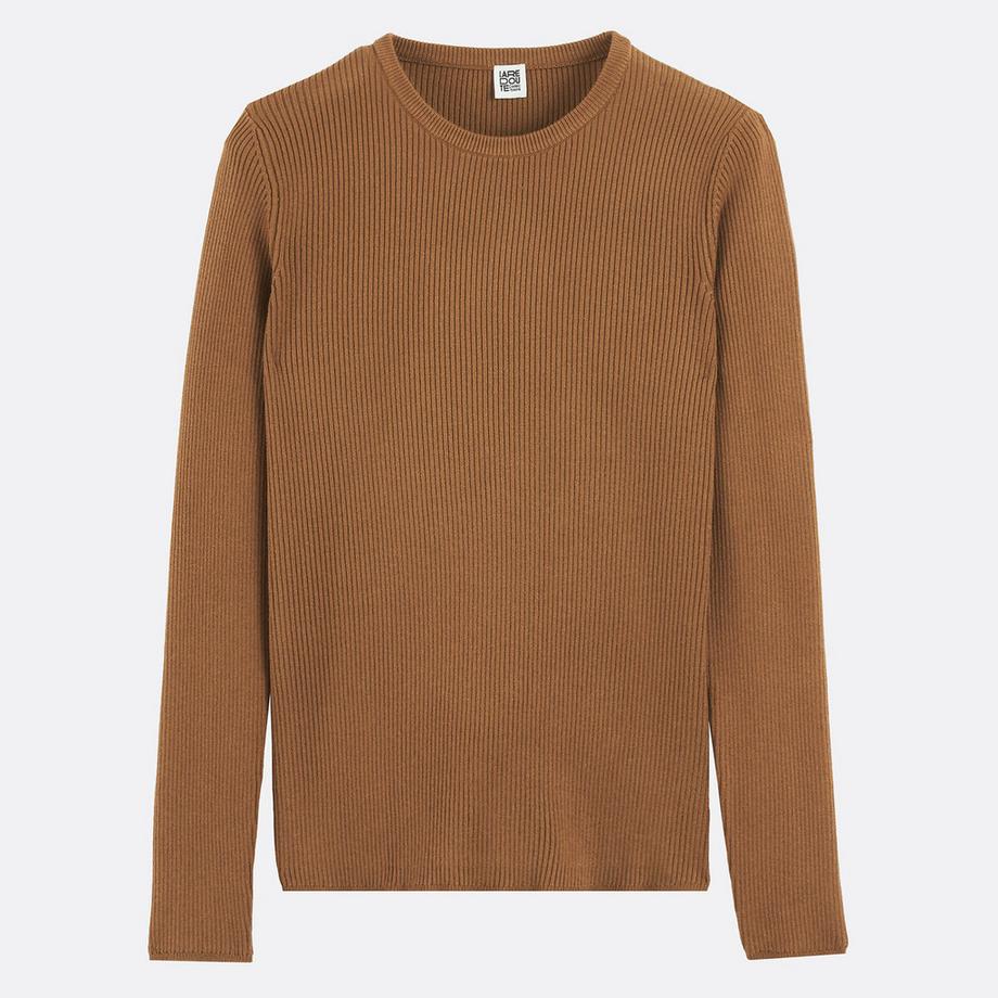 La Redoute Collections Pull col rond en fine maille  
