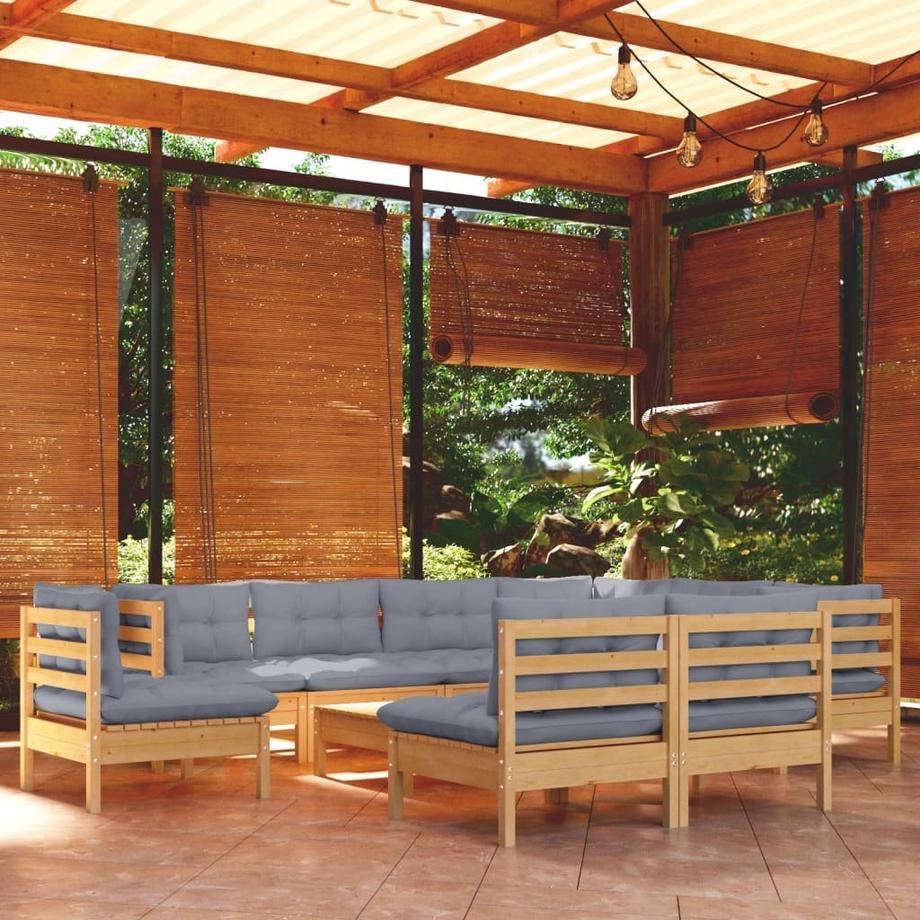 VidaXL Salon de jardin bois de pin  