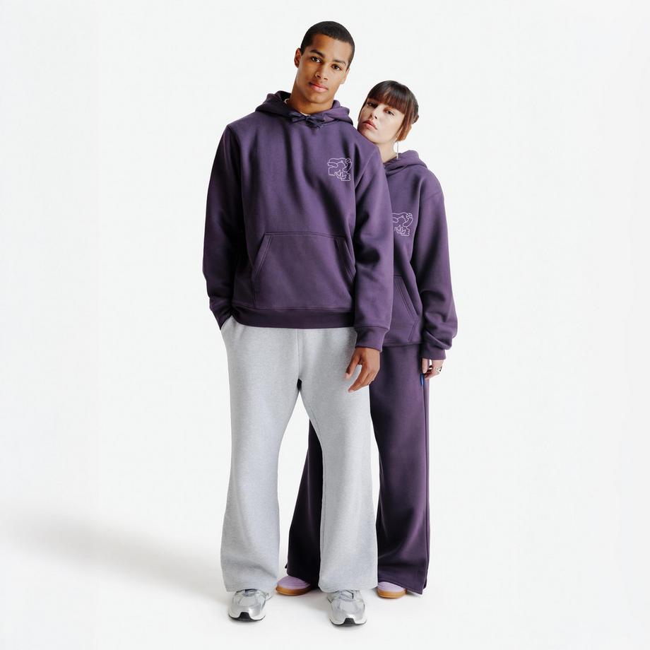 DECATHLON  Sweat à capuche relax mixte, Elementals, violet foncé 