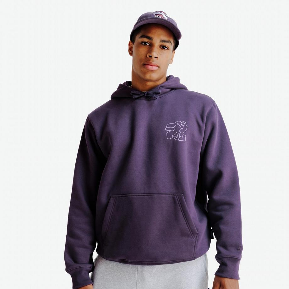 Sweat à capuche relax mixte, Elementals, violet foncé