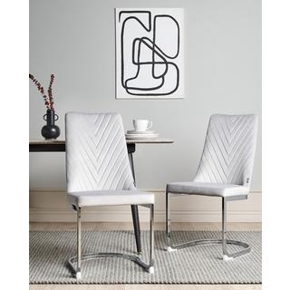 Beliani Esszimmerstuhl 2er Set aus Samtstoff Modern ALTOONA  