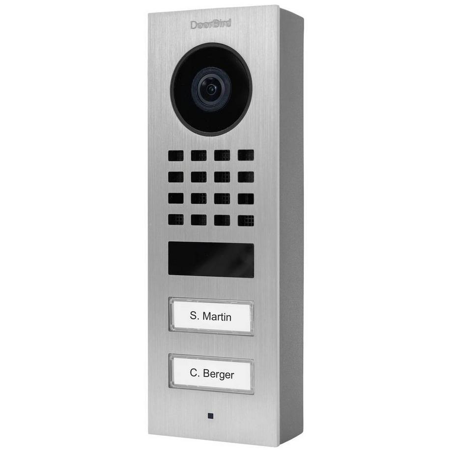 Doorbird  IP Video Türstation D1102V Aufputz, Edelstahl V2A, gebürstet, 2 Ruftasten, inkl. Aufputzgehäuse 
