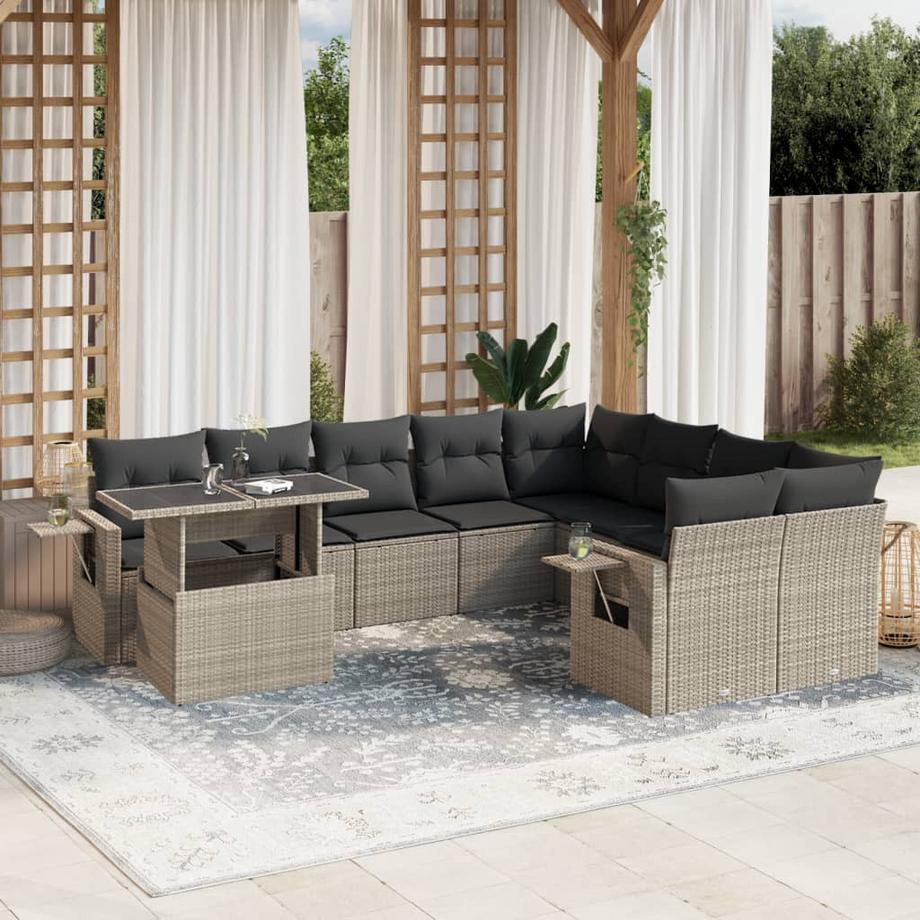 VidaXL Ensemble de canapés de jardin rotin synthétique  