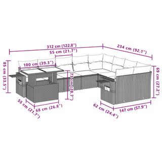 VidaXL Garten sofagarnitur poly-rattan  