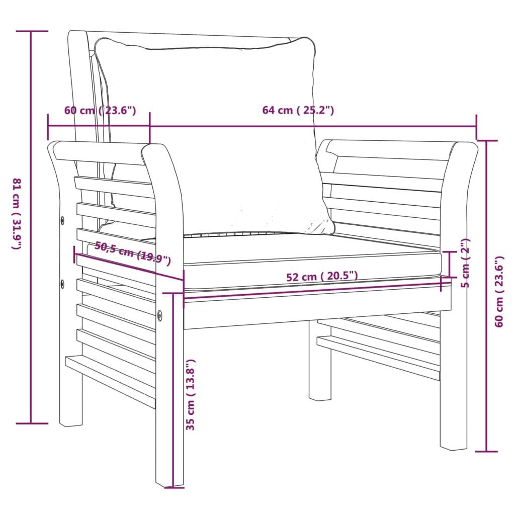 VidaXL set divani da giardino Legno  