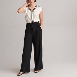 La Redoute Collections T-shirt brodé col V  