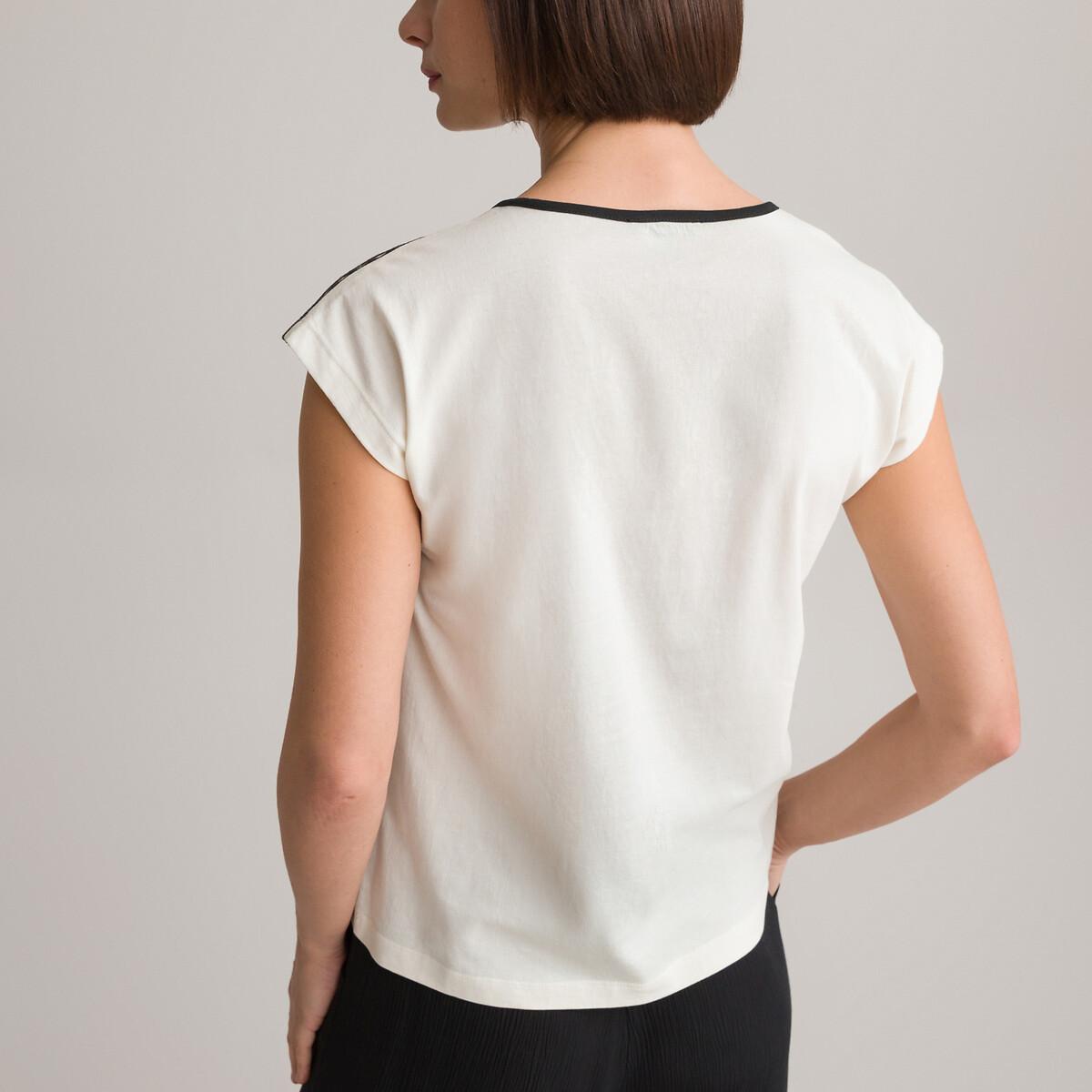 La Redoute Collections T-shirt brodé col V  