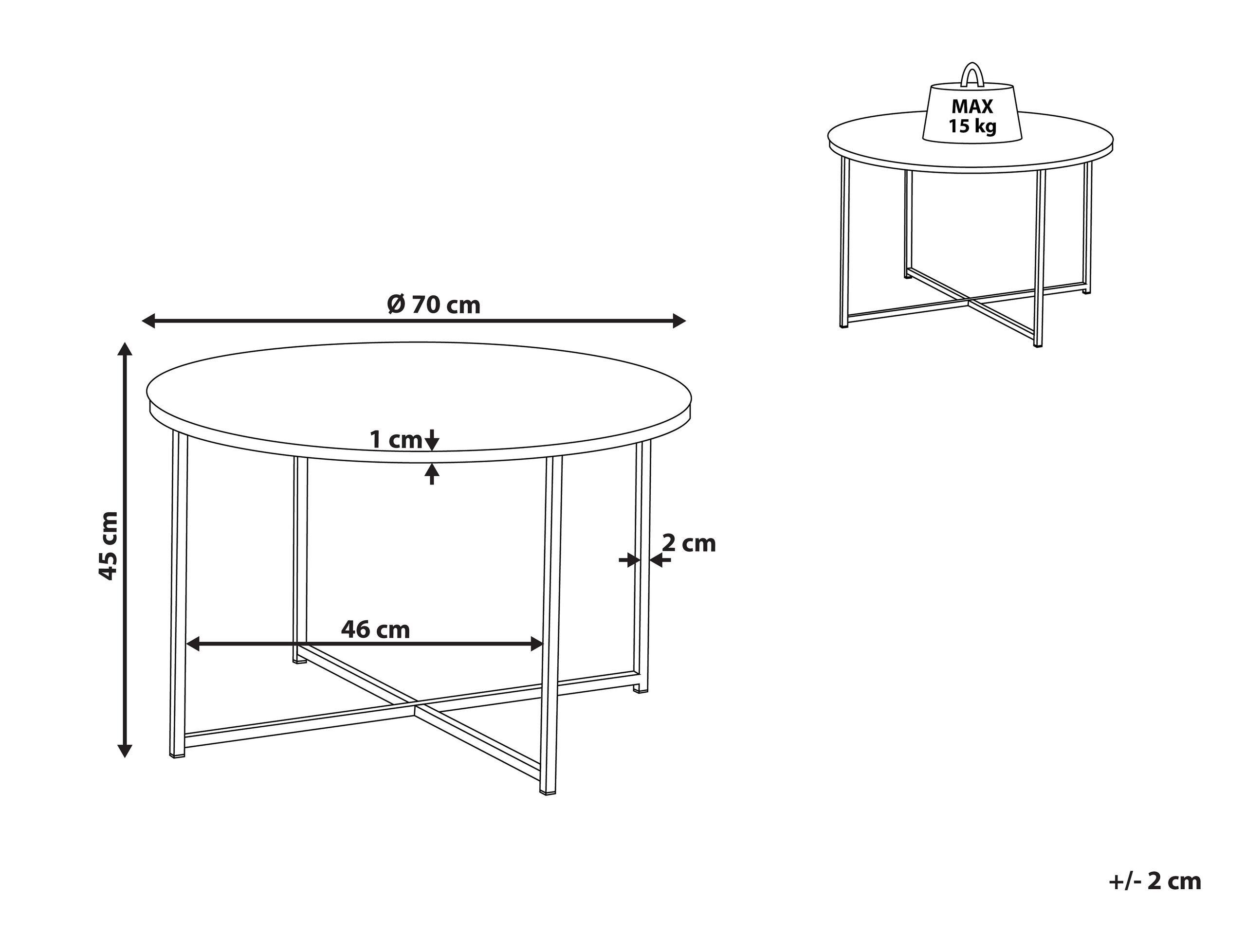 Beliani Couchtisch aus Sicherheitsglas Modern QUINCY  