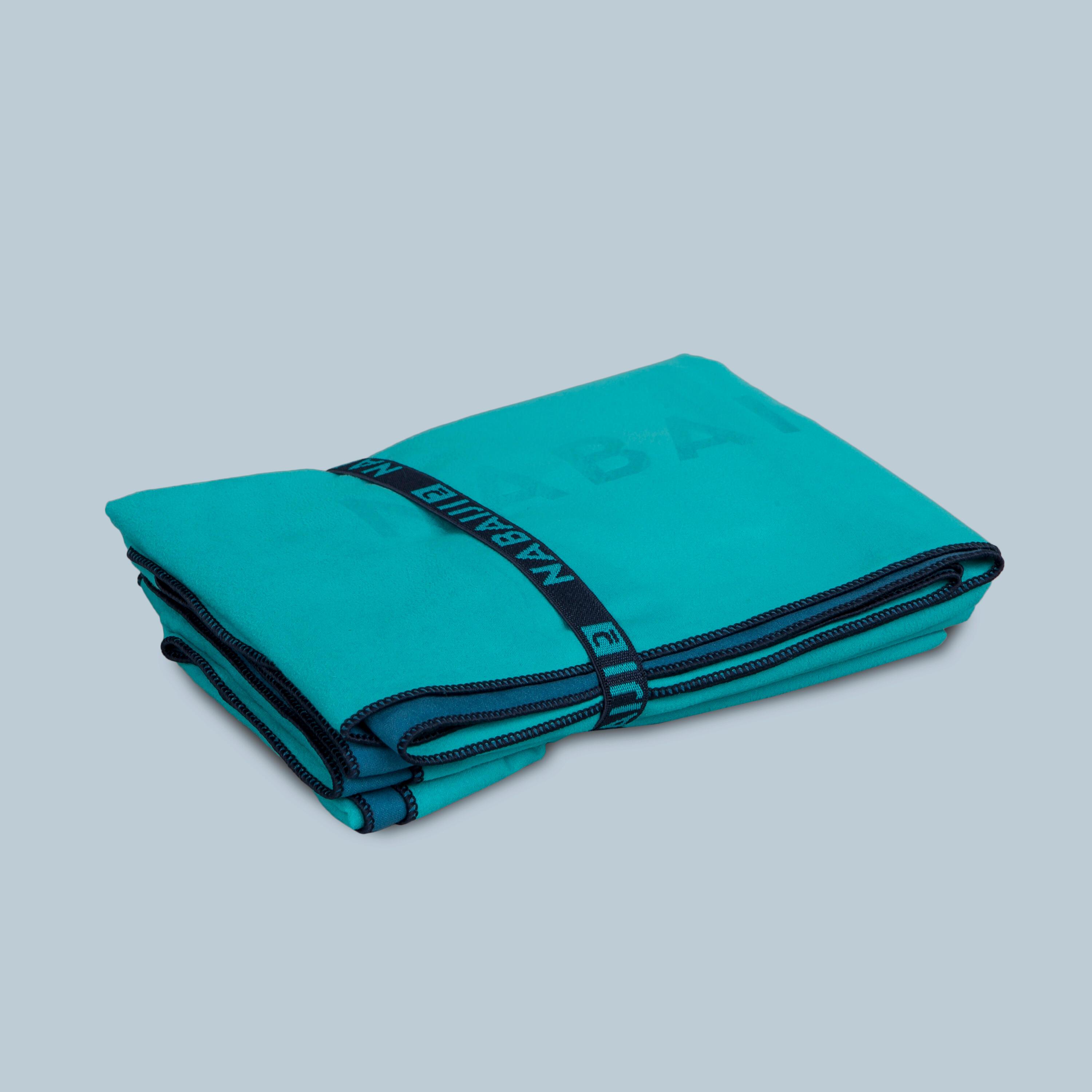 NABAIJI Serviette Microfibre, Double Face Bleu/Vert, Ultra Compacte  