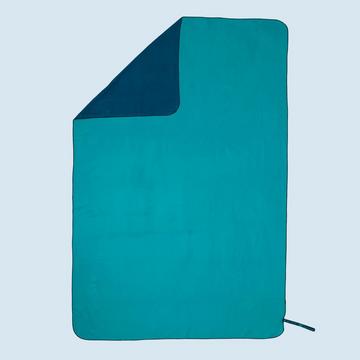 Serviette Microfibre, Double Face Bleu/Vert, Ultra Compacte