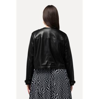 Ulla Popken Giacca Effetto Pelle Cerniera Doppio Cursore Spalline  