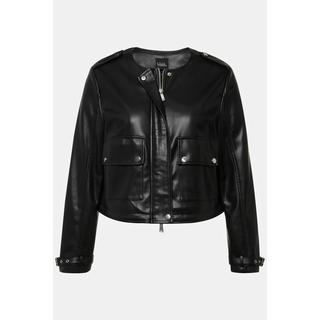 Ulla Popken Giacca Effetto Pelle Cerniera Doppio Cursore Spalline  