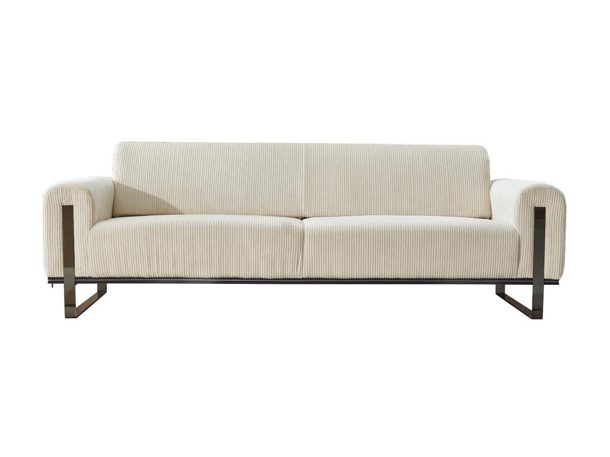 Vente-unique Sofa 3-Sitzer - Cord - Beige - ADRANI  