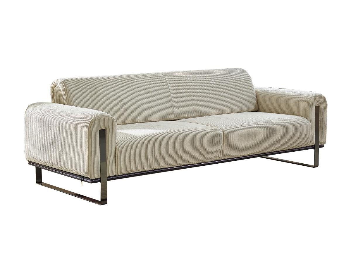 Vente-unique Sofa 3-Sitzer - Cord - Beige - ADRANI  