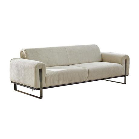 Vente-unique Sofa 3-Sitzer - Cord - Beige - ADRANI  