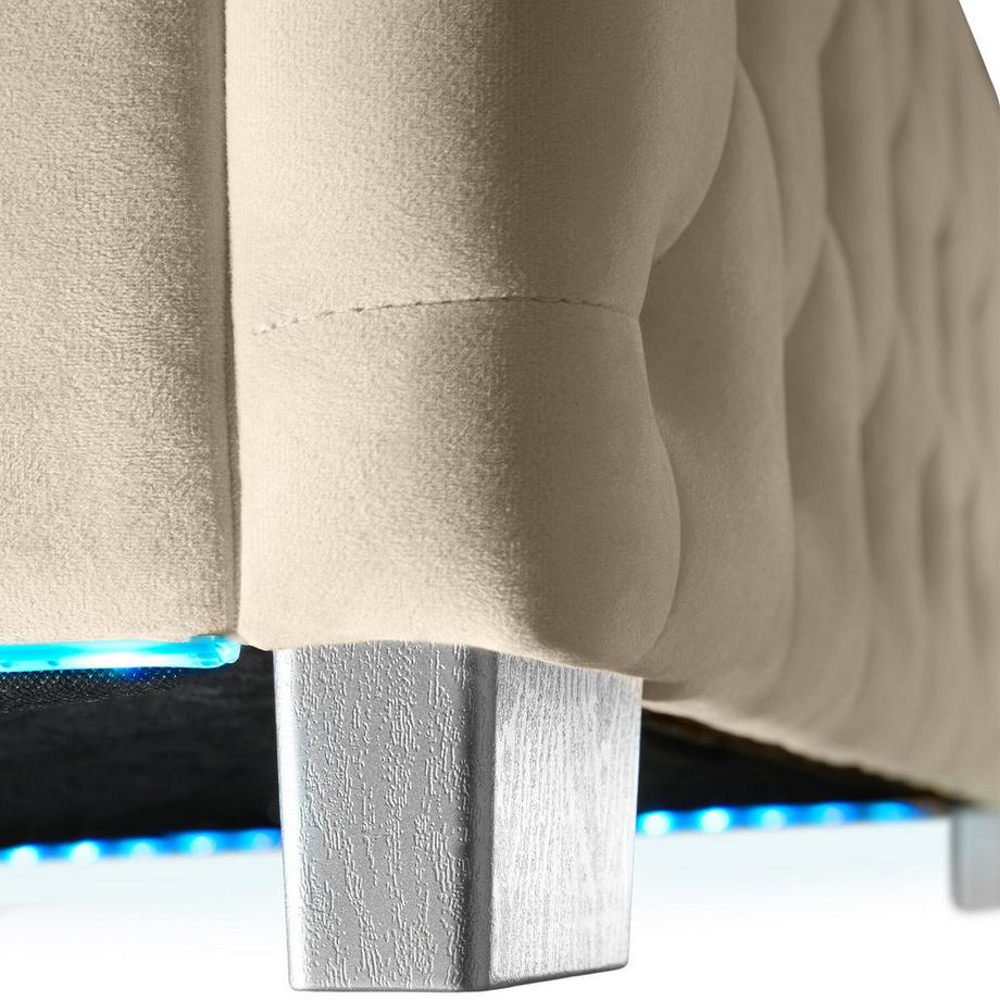 Tectake Lit avec matelas  lit rembourré aspect velours avec motif matelassé  