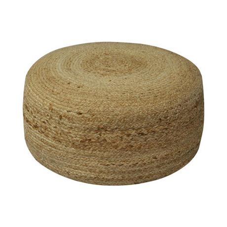 Vente-unique Pouf tressé en jute et coton naturel KIRIGAN  