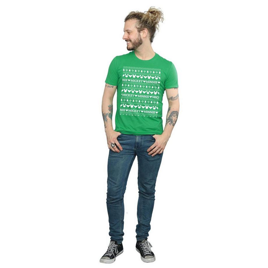 Disney Mickey Minnie T-Shirt Motivo Natalizio  