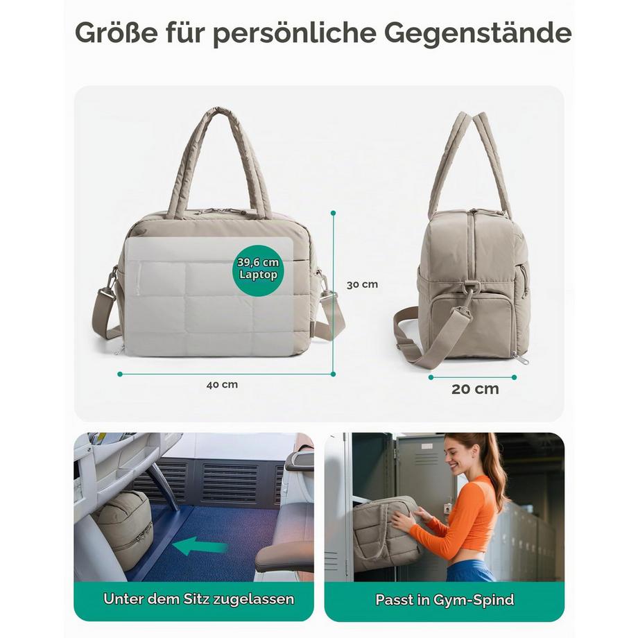 Only-bags.store Borsa Sportiva Puffer con Scomparto per Scarpe  