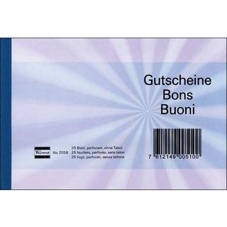Favorit FAVORIT Gutscheine D/F/I A6 2058 BLAU blau 25 Blatt  