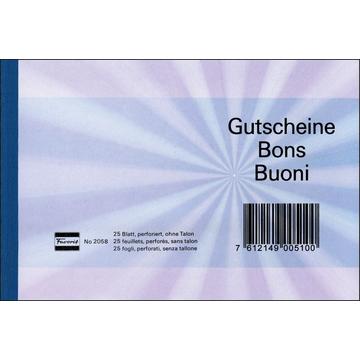 FAVORIT Gutscheine D/F/I A6 2058 BLAU blau 25 Blatt