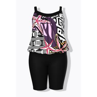 Ulla Popken Tankini stampa patchwork coppe morbide spalline regolabili  