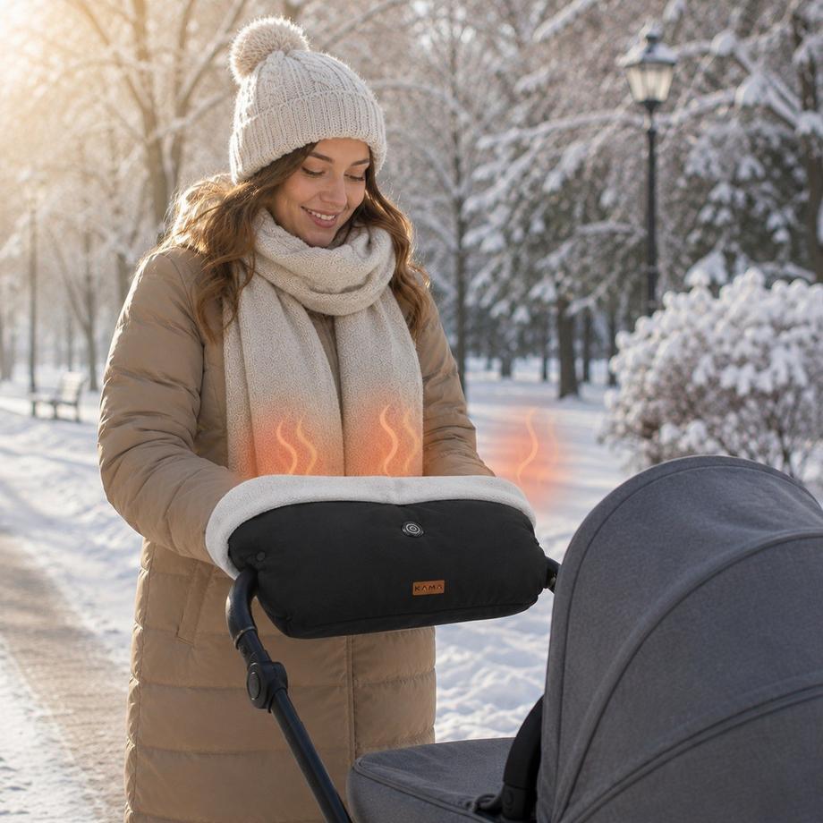 KAMA  beheizbarer Kinderwagen Handwärmer inkl. Akku 