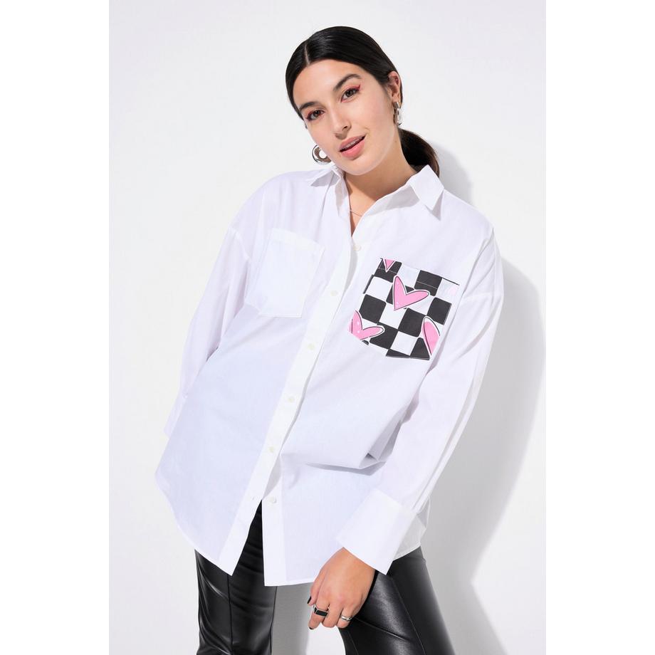 Studio Untold Camicia Taglio Squadrato Cuori a Quadri Retro  