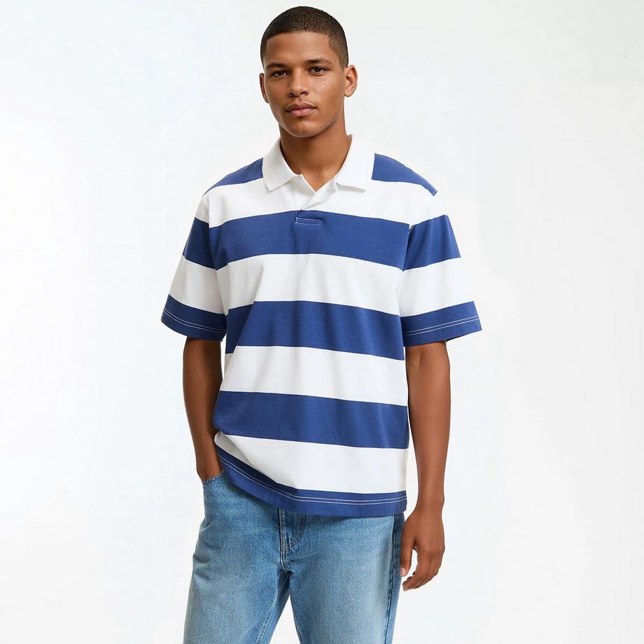 Gestreiftes Poloshirt Boxy Fit