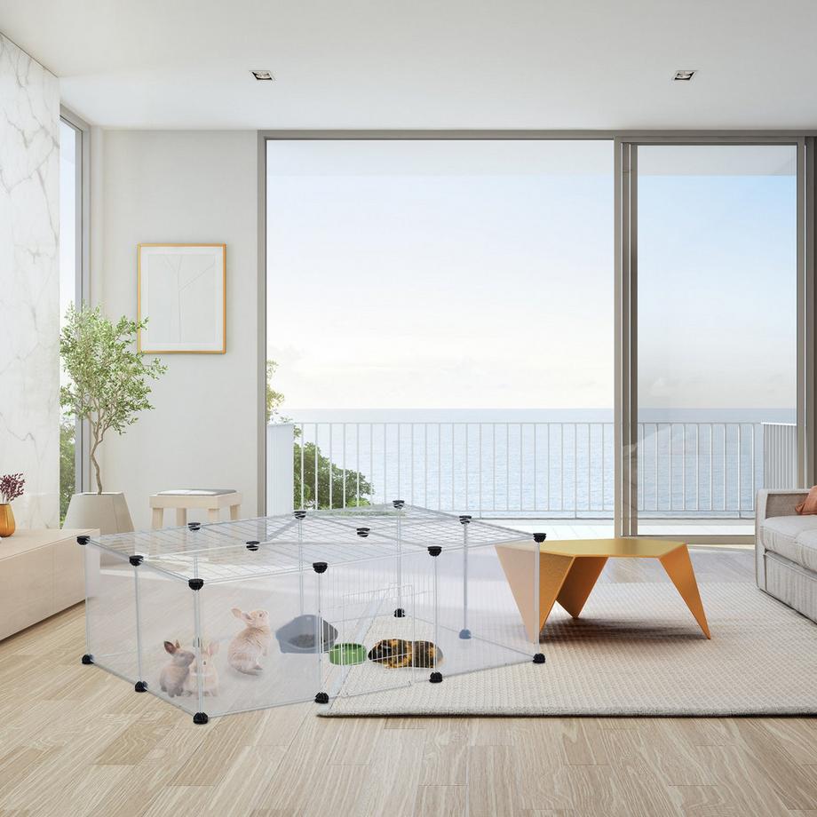 B2X  16-teiliges Freilaufgehege Transparent 