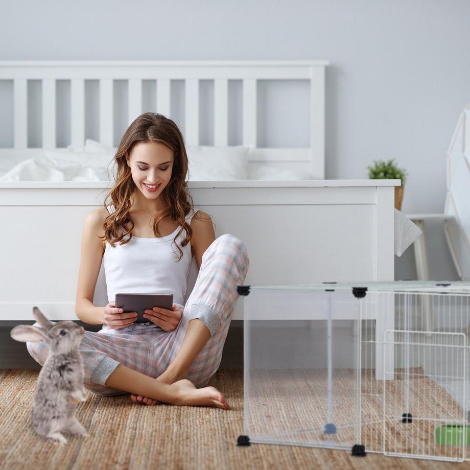 B2X  16-teiliges Freilaufgehege Transparent 