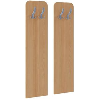 VCM Holz Garderoben-Set | Dielenmöbel | Maße pro Paneel: H. 110 x B. 27 x T. 2 cm | je Paneel 2 Haken - Balia  