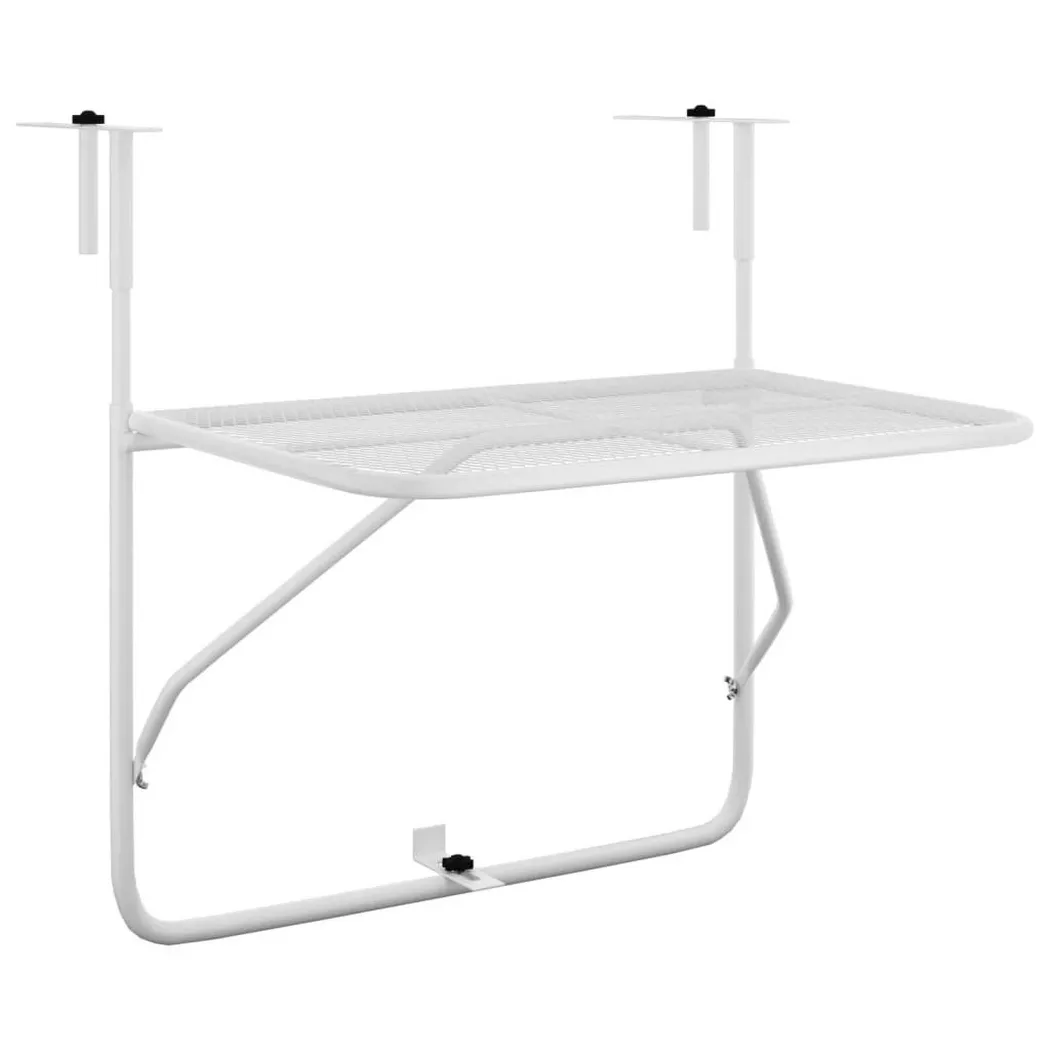 Vidaxl - Table de balcon Blanc 60x40 cm Acier