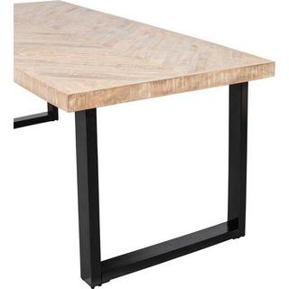 mutoni Table de salle à manger Tablo Mango Herringbone 200x90 Pied en U  