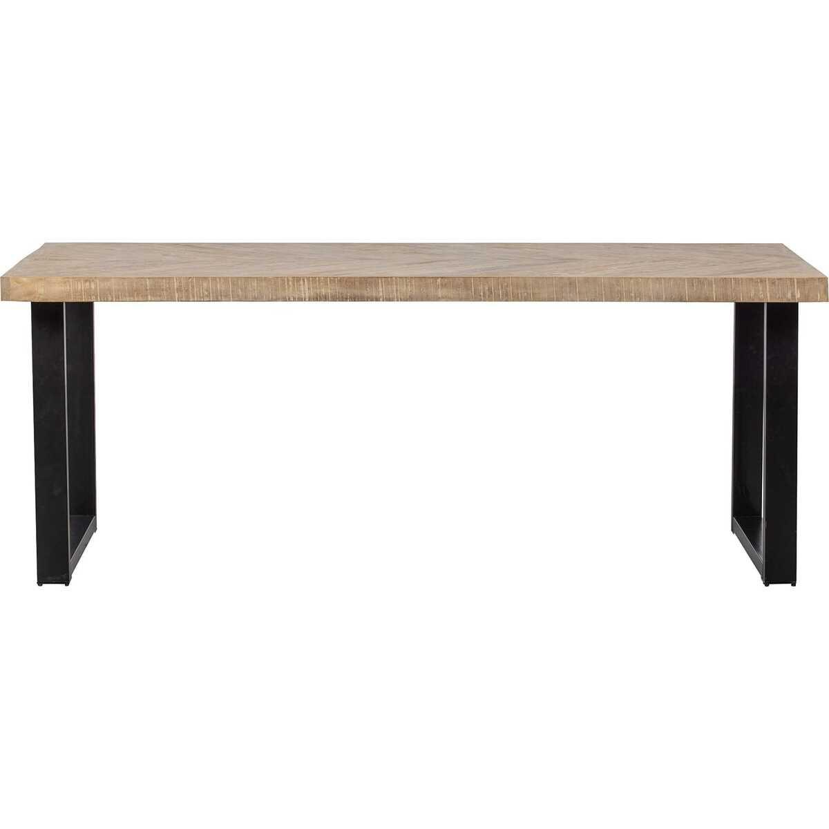 mutoni Table de salle à manger Tablo Mango Herringbone 200x90 Pied en U  