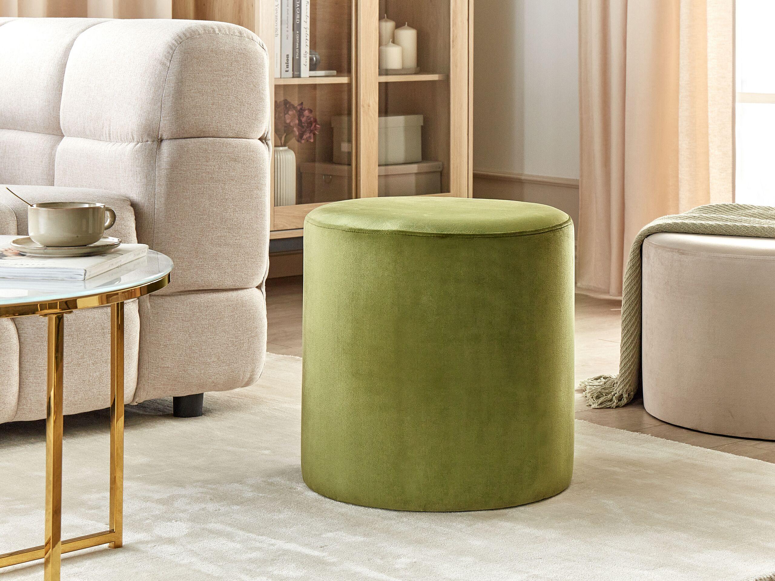 Beliani Pouf aus Samtstoff Glamourös LOVETT  