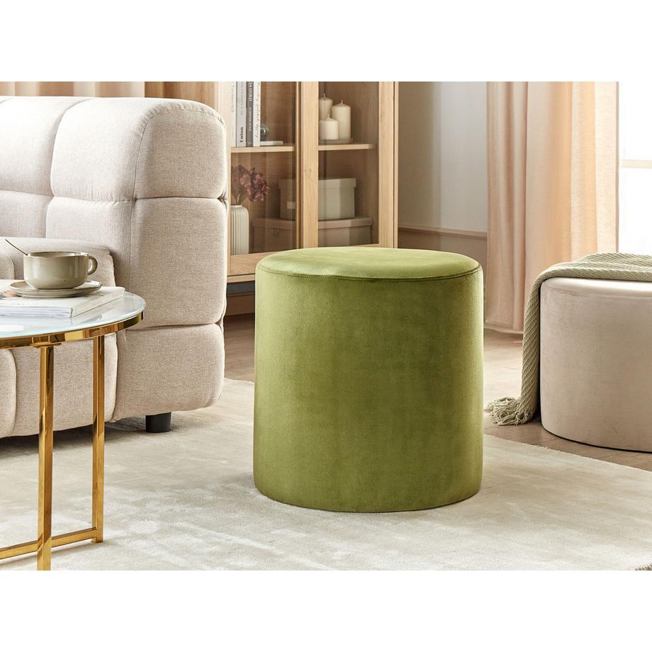 Beliani Pouf aus Samtstoff Glamourös LOVETT  