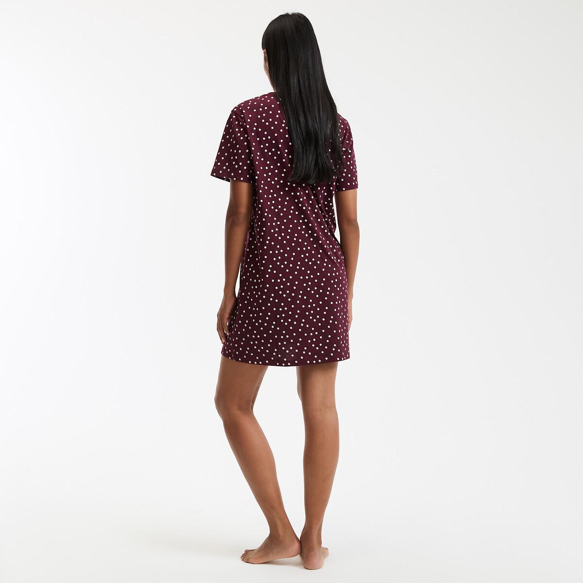 La Redoute Collections Chemise de nuit en jersey de coton à pois  