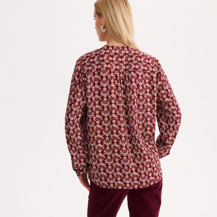 La Redoute Collections Blouse col tunisien imprimé floral manches longues en viscose  