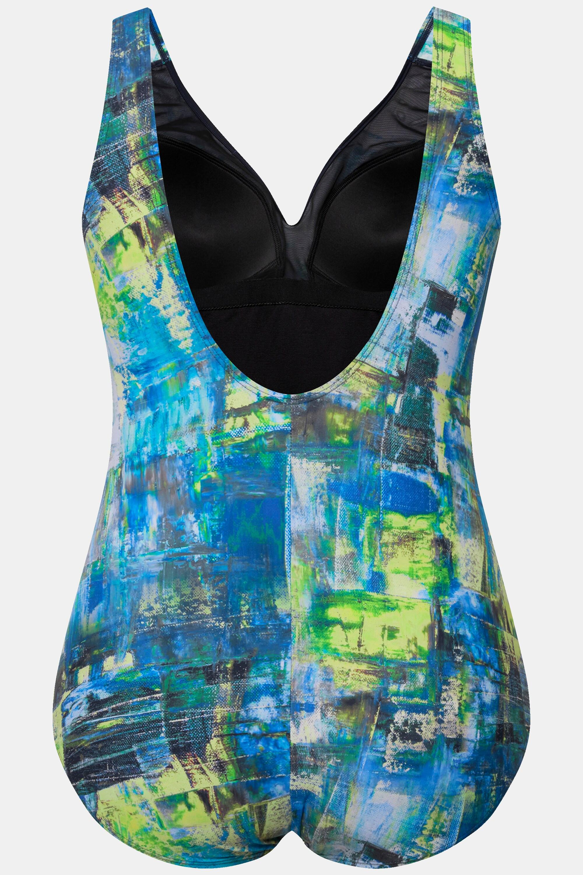 Ulla Popken Maillot de bain franges décolleté cœur bonnets souples  