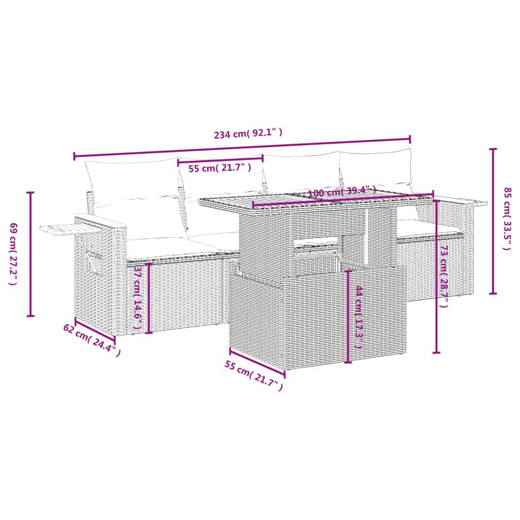 VidaXL Ensemble de canapés de jardin rotin synthétique  