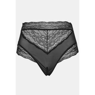 Ulla Popken  Culotte stretch en dentelle. Taille haute et entrejambe ouvert 