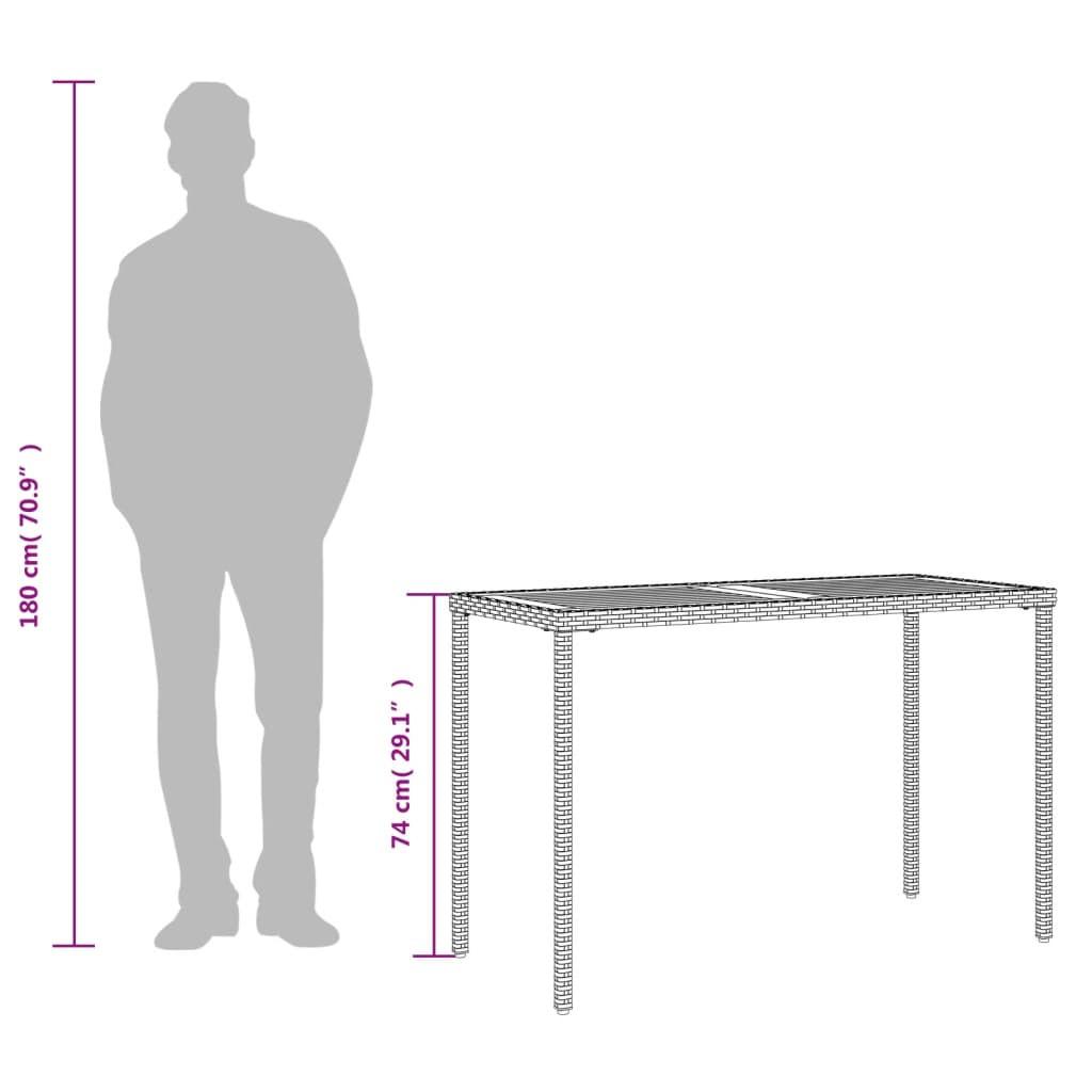 VidaXL Table de jardin rotin synthétique  