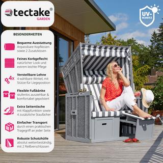 Tectake  Corbeille de plage avec housse de protection 