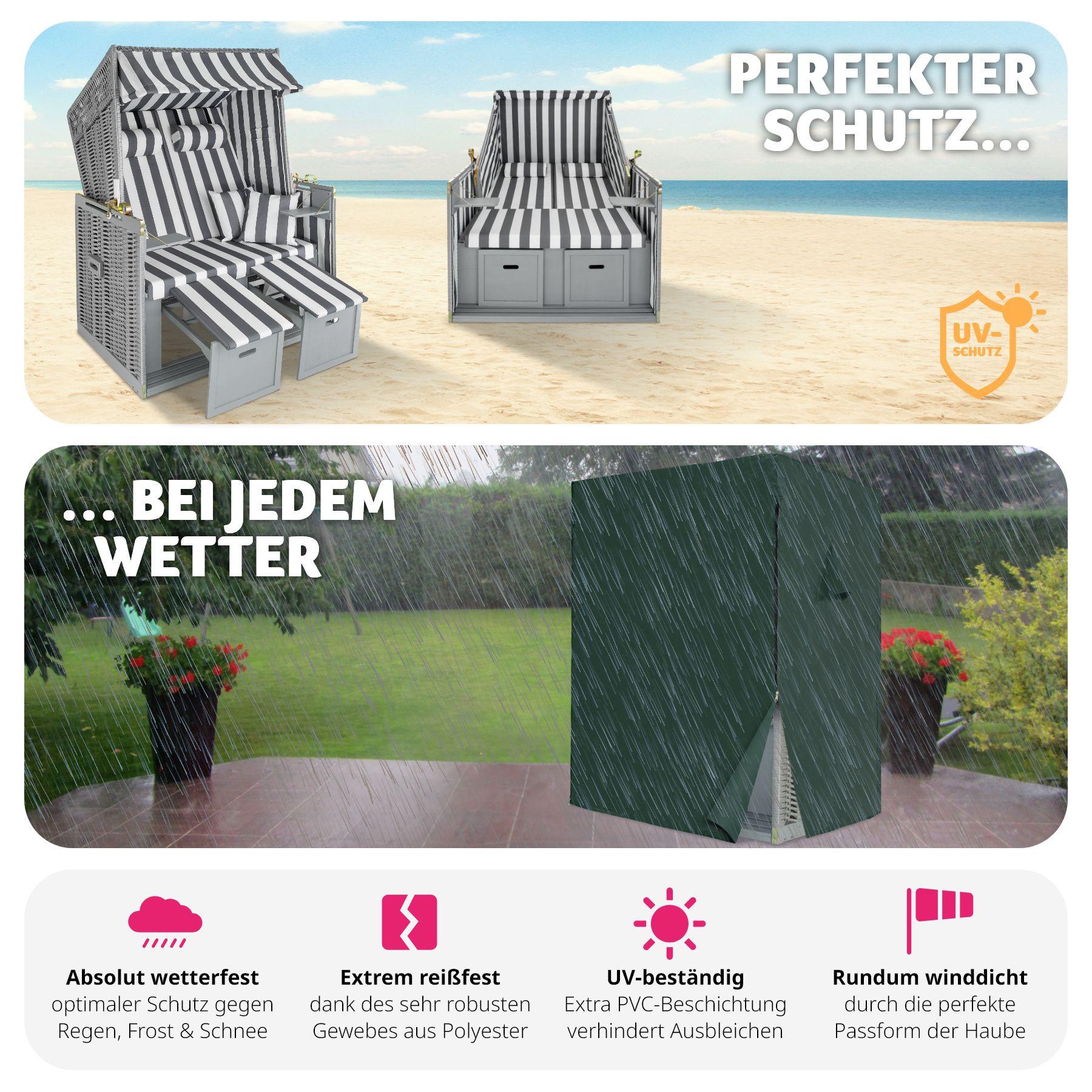 Tectake  Corbeille de plage avec housse de protection 