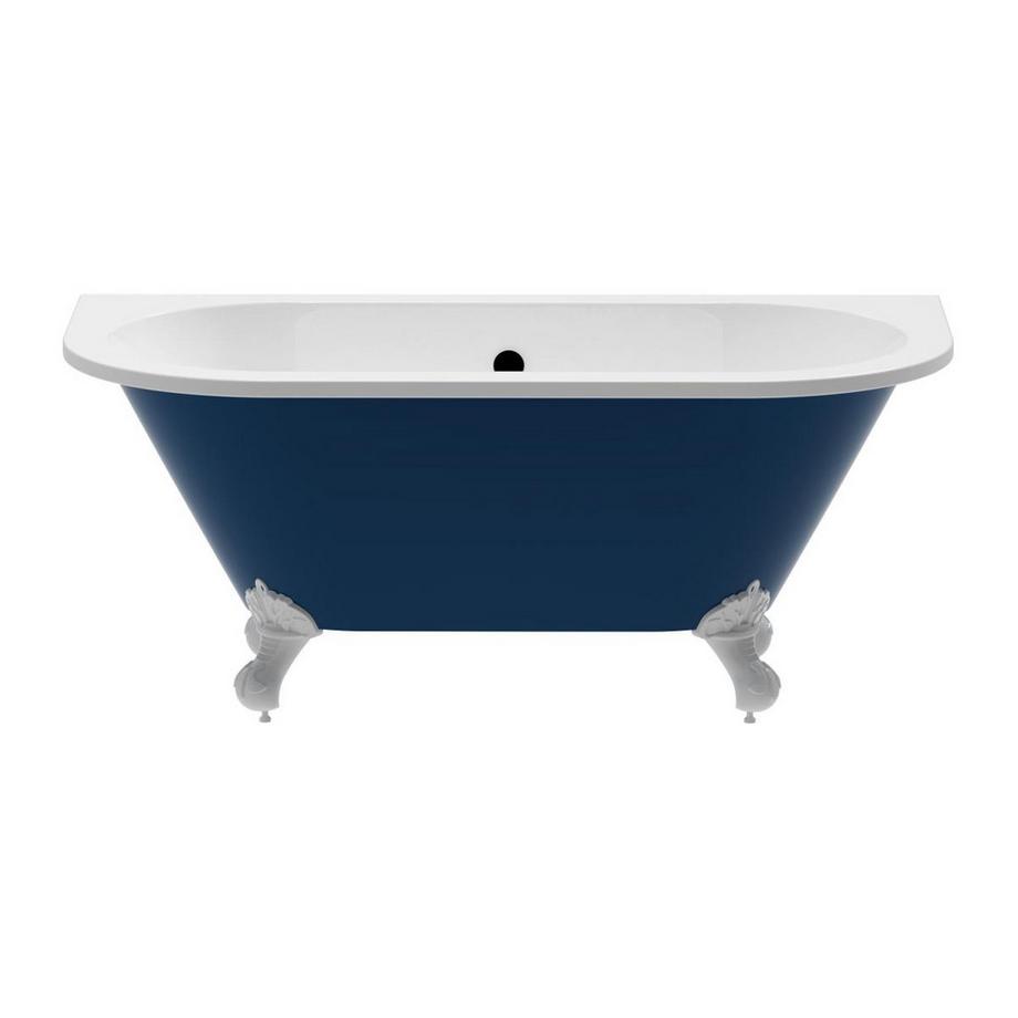 Vente-unique Baignoire semi îlot rétro avec pieds d'aigle - Bleu brillant - 154L - 150 x 74 x 61 cm - BOLISA  