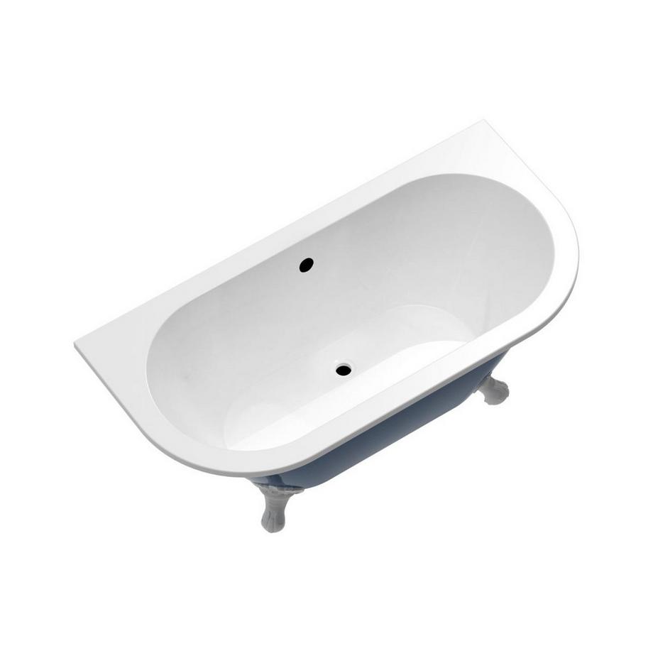 Vente-unique Baignoire semi îlot rétro avec pieds d'aigle - Bleu brillant - 154L - 150 x 74 x 61 cm - BOLISA  