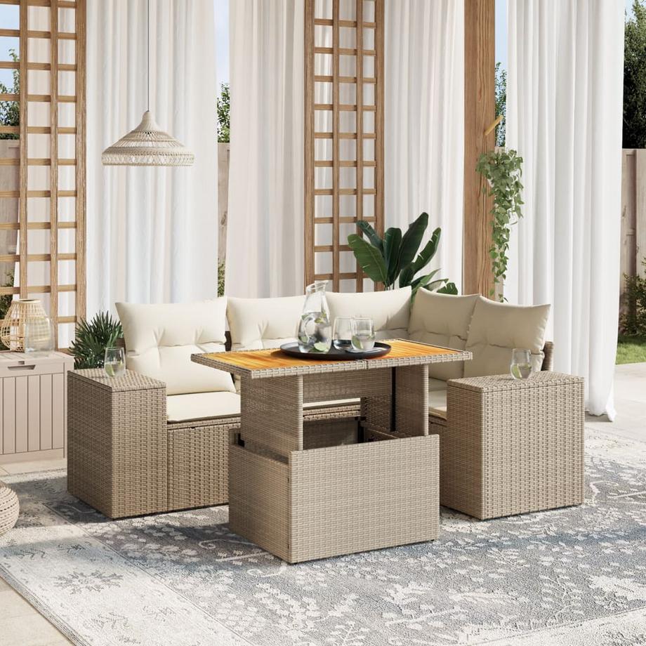 VidaXL set divano da giardino Polirattan  