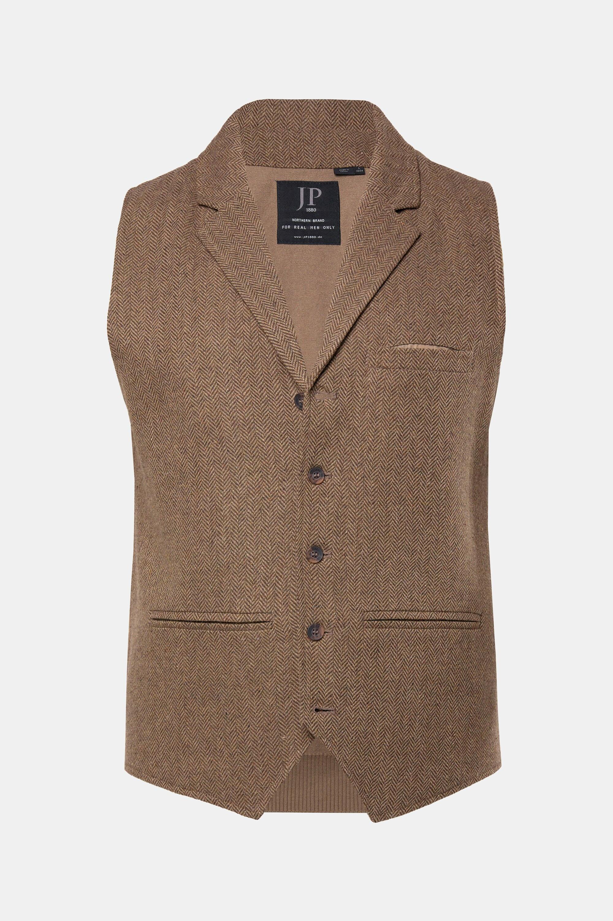 JP1880 FLEXNAMIC Gilet in Tweed Herringbone con Schiena in Maglia  