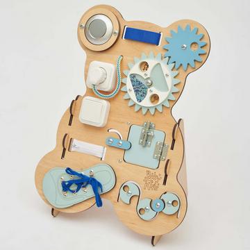 Teddybär - Blaues Bärchen Montessori® Activity Board